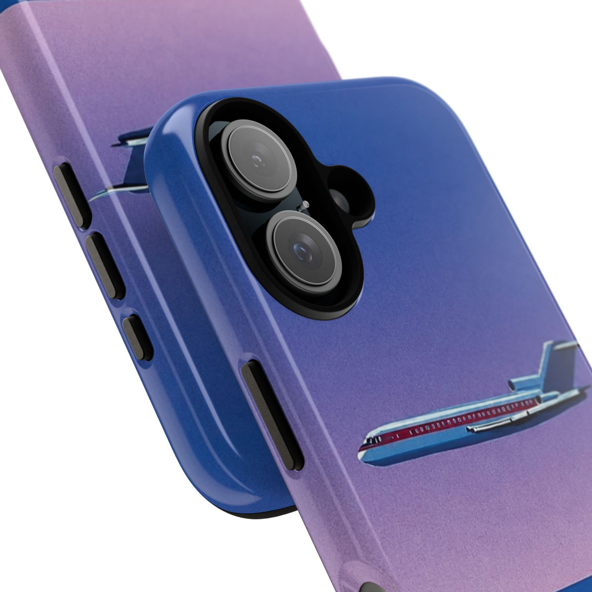 Retro Airplane Phone Case — Purple Night City Vintage Art