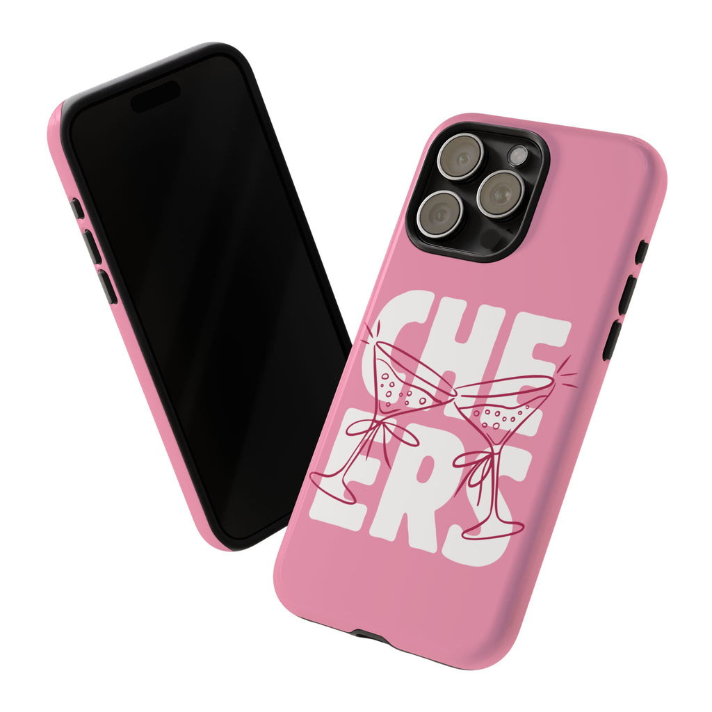 Cheers Phone Case — Pink Martini Glasses Bold Bubblegum