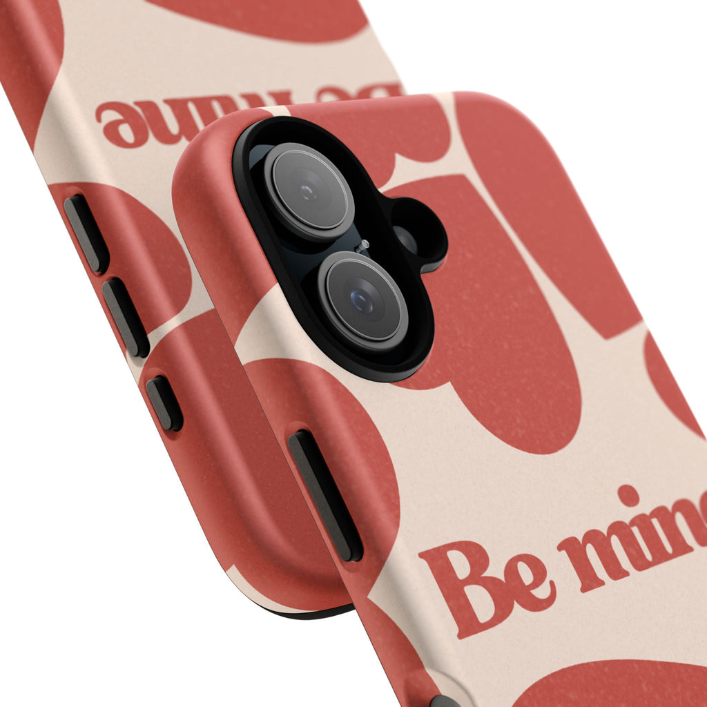 Be Mine Phone Case — Retro Hearts Terracotta Cream Romantic