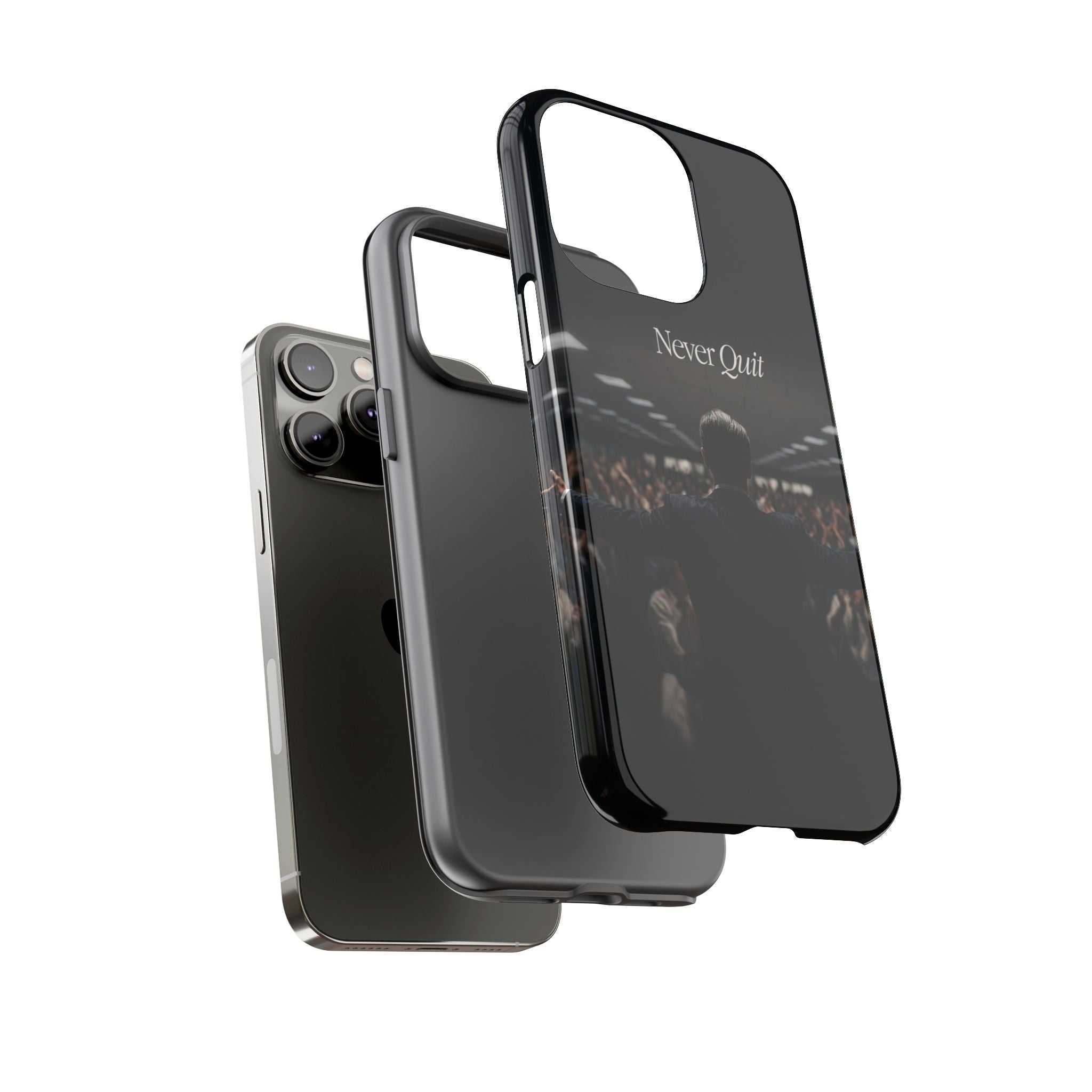 Never Quit Phone Case — Leader Crowd Dark Inspirational