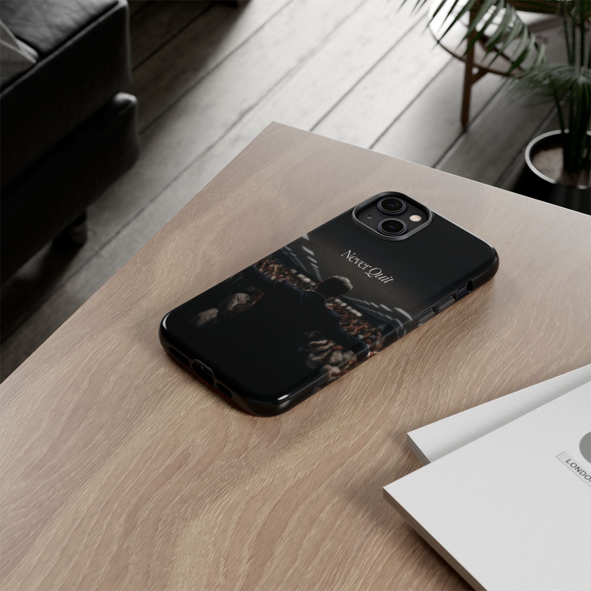 Never Quit Phone Case — Leader Crowd Dark Inspirational