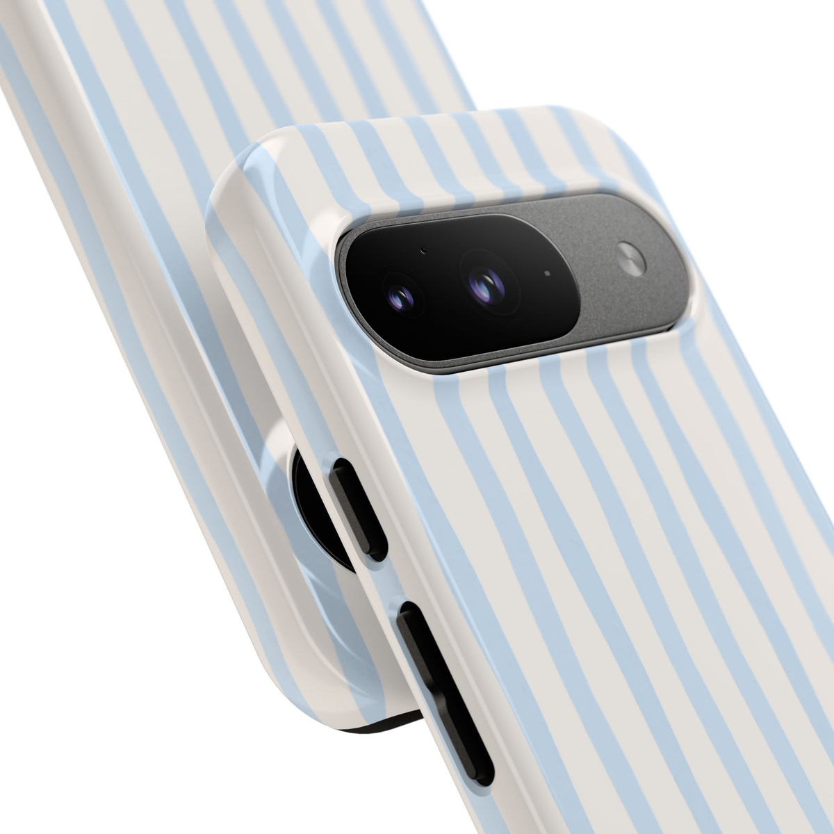 Baby Blue Stripe Phone Case — Soft Wavy Lines Cream Aesthetic