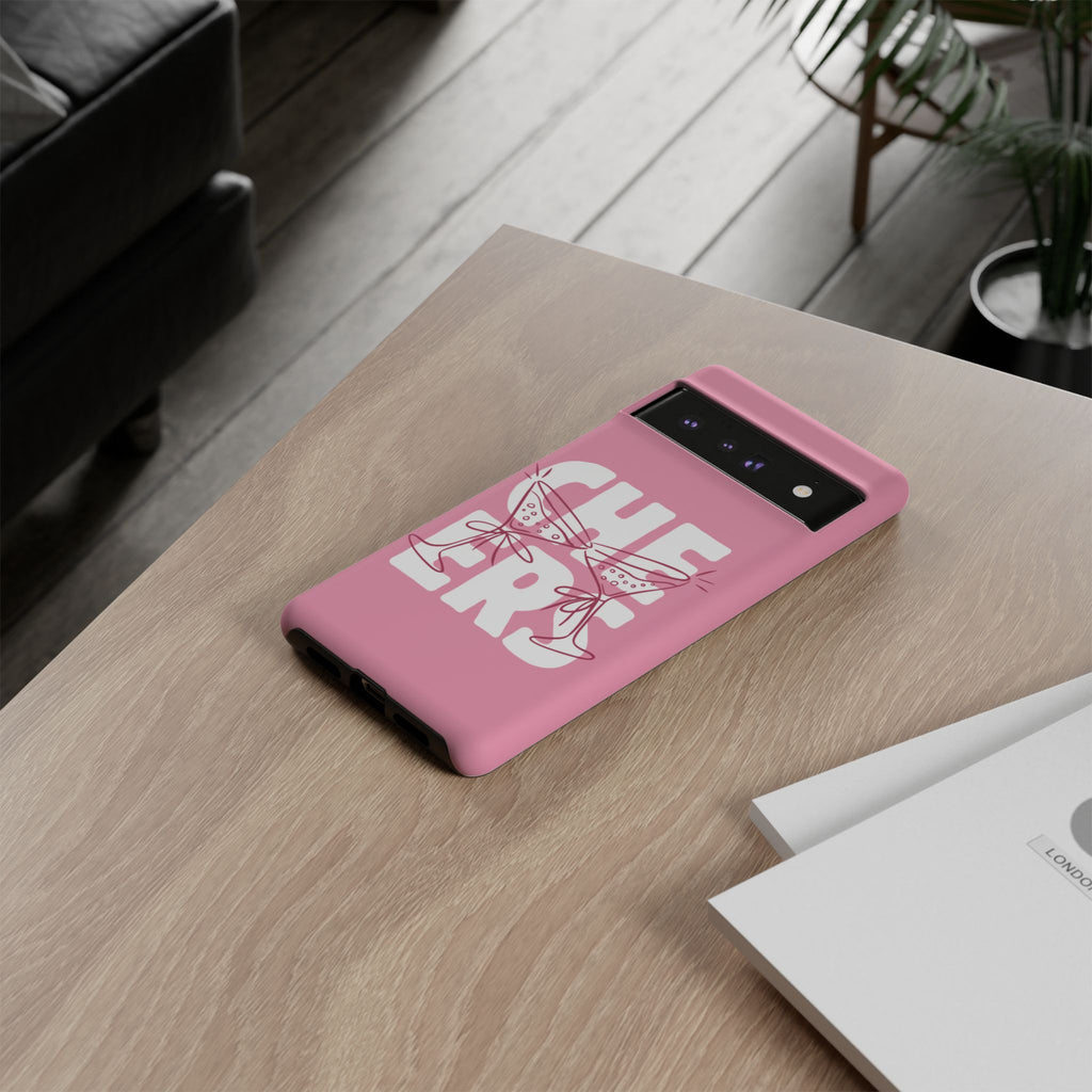 Cheers Phone Case — Pink Martini Glasses Bold Bubblegum
