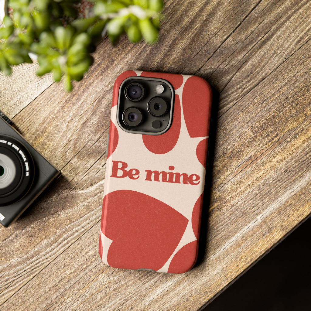 Be Mine Phone Case — Retro Hearts Terracotta Cream Romantic