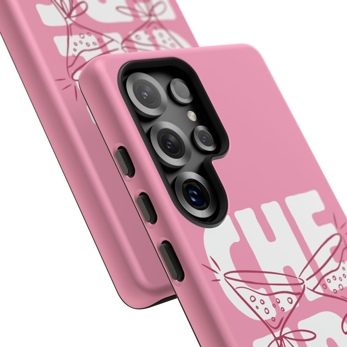 Cheers Phone Case — Pink Martini Glasses Bold Bubblegum