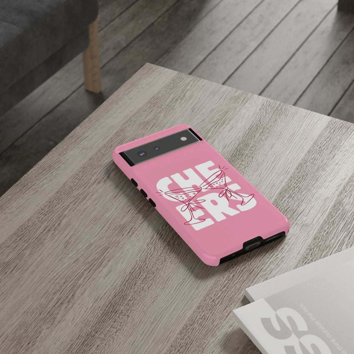 Cheers Phone Case — Pink Martini Glasses Bold Bubblegum