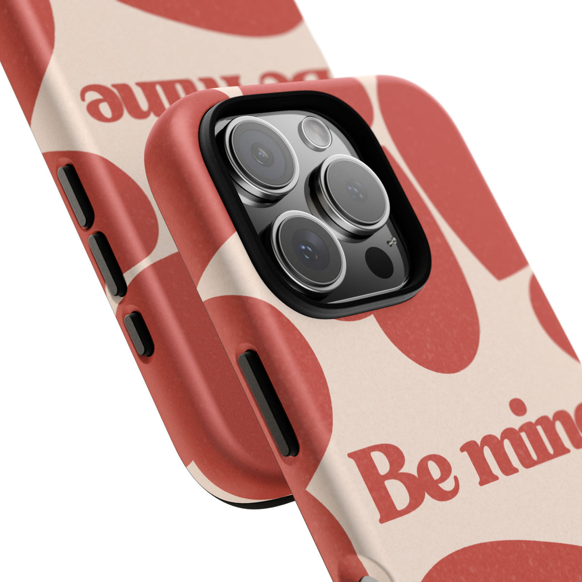 Be Mine Phone Case — Retro Hearts Terracotta Cream Romantic