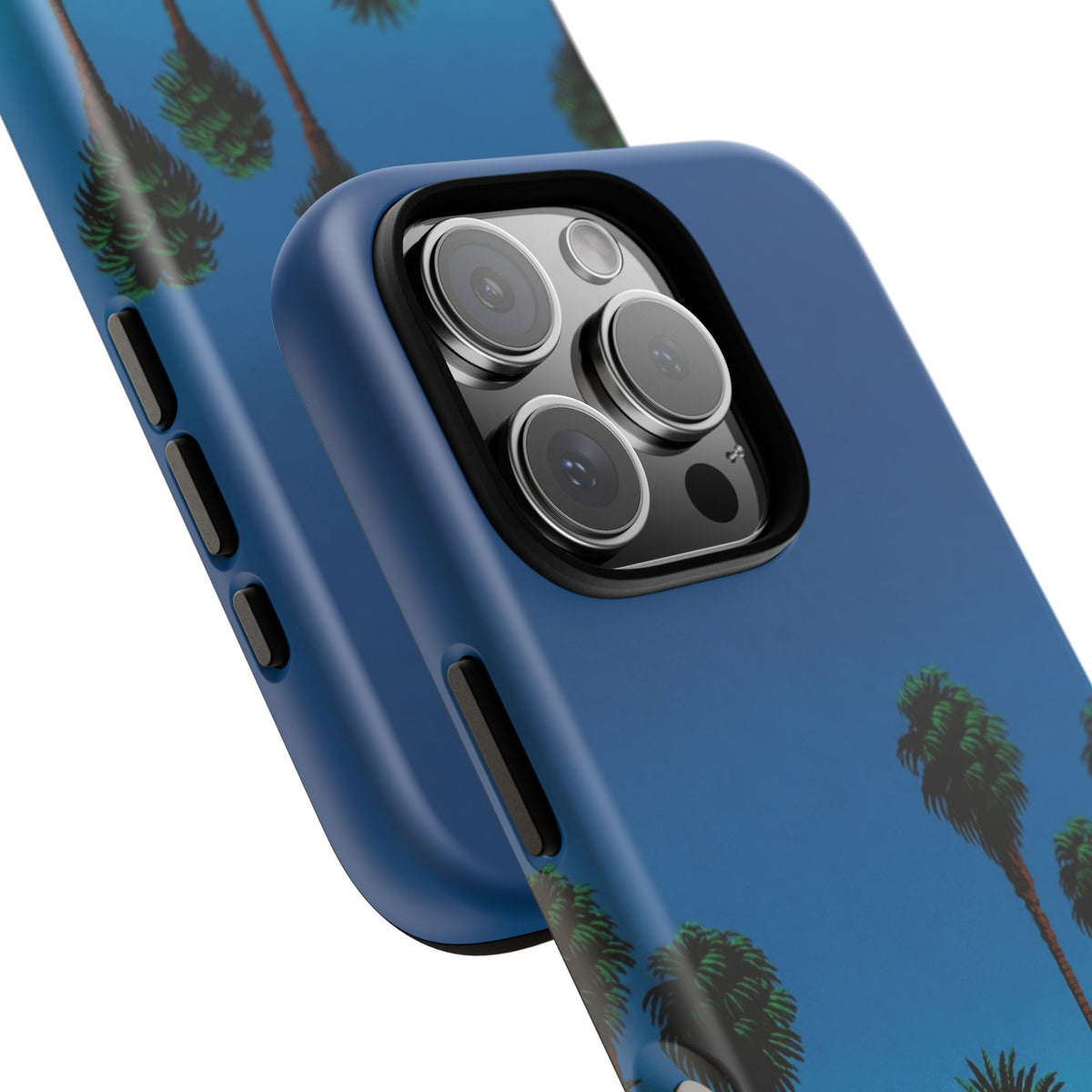 Beach House Phone Case — Pastel Palm Trees Cobalt Blue Sky