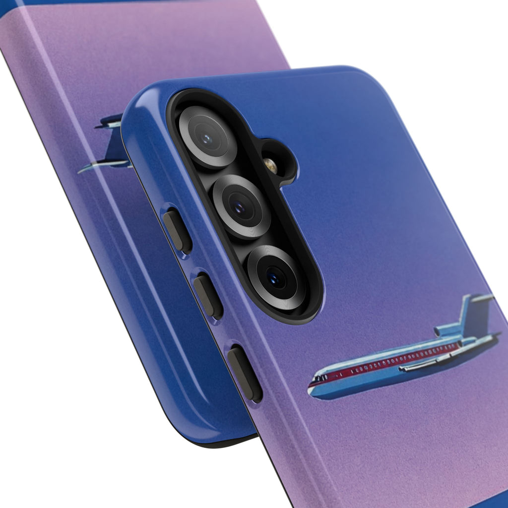 Retro Airplane Phone Case — Purple Night City Vintage Art