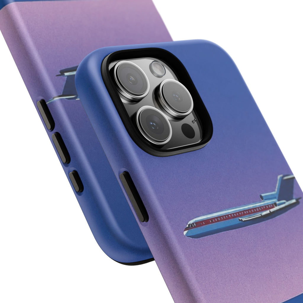 Retro Airplane Phone Case — Purple Night City Vintage Art