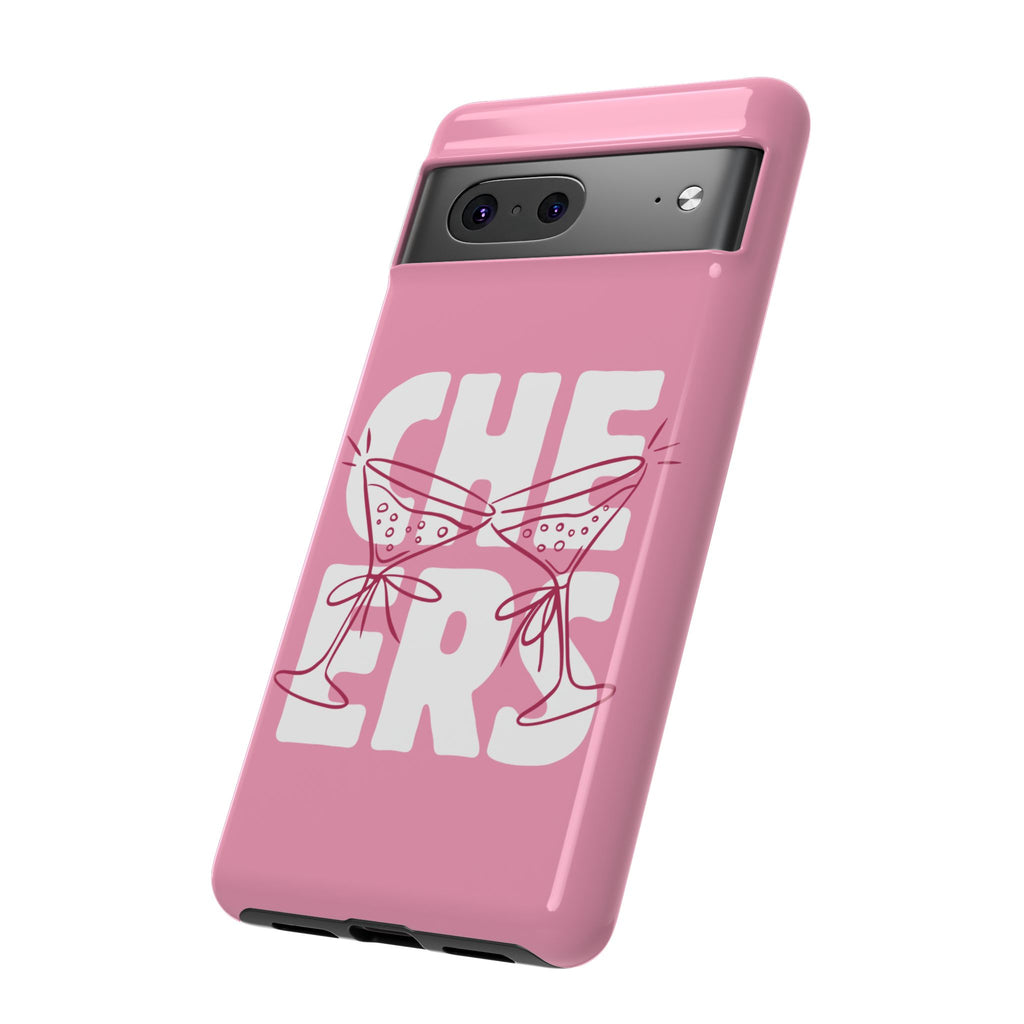 Cheers Phone Case — Pink Martini Glasses Bold Bubblegum