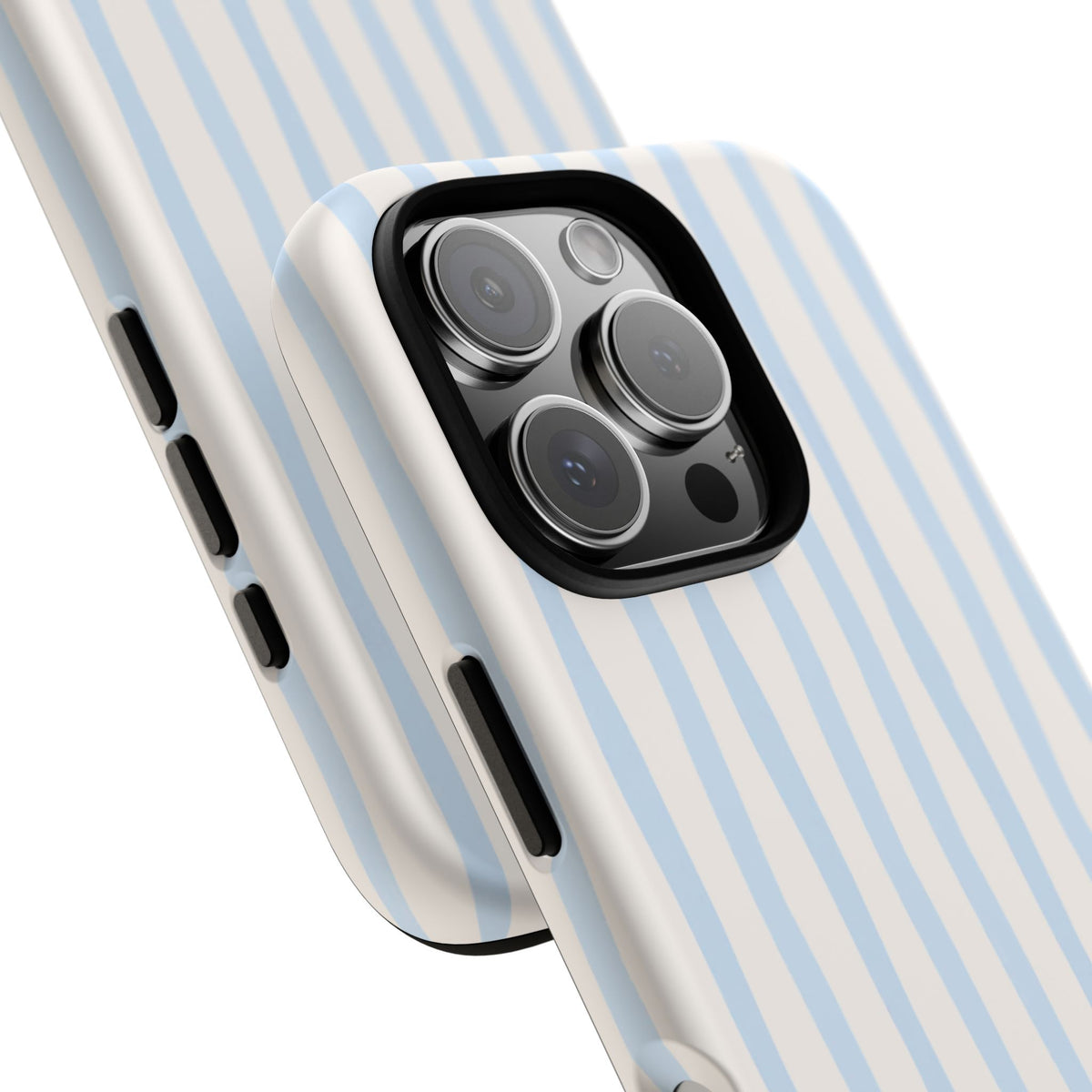 Baby Blue Stripe Phone Case — Soft Wavy Lines Cream Aesthetic