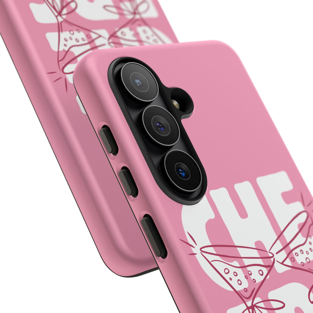 Cheers Phone Case — Pink Martini Glasses Bold Bubblegum