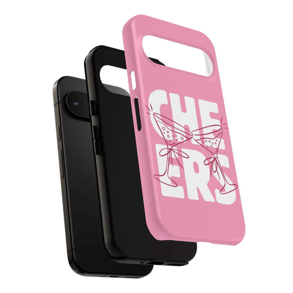 Cheers Phone Case — Pink Martini Glasses Bold Bubblegum
