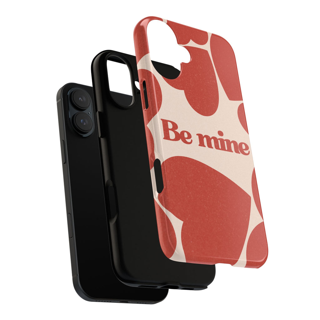 Be Mine Phone Case — Retro Hearts Terracotta Cream Romantic