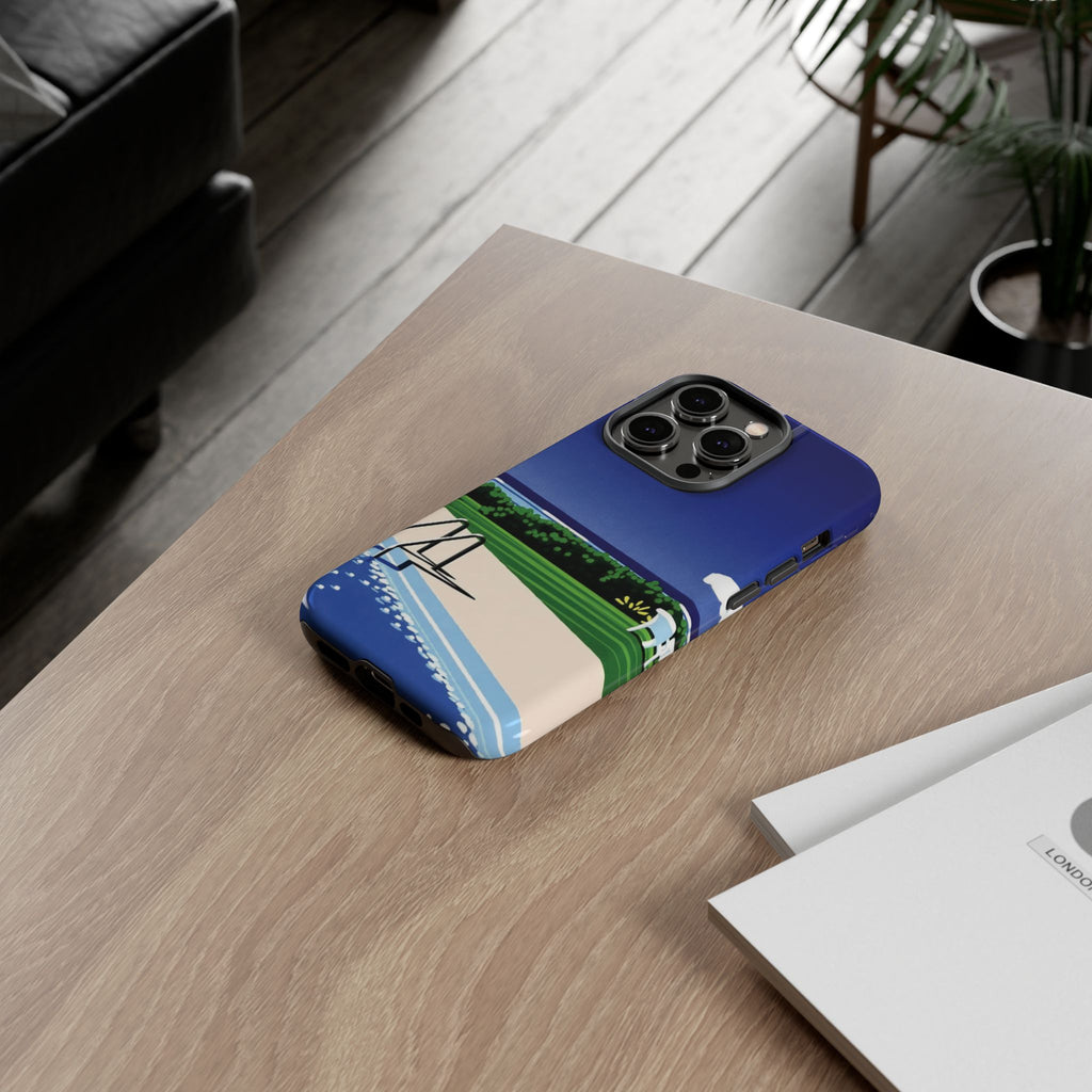 Poolside Phone Case — Bold Blue Summer Art Illustration