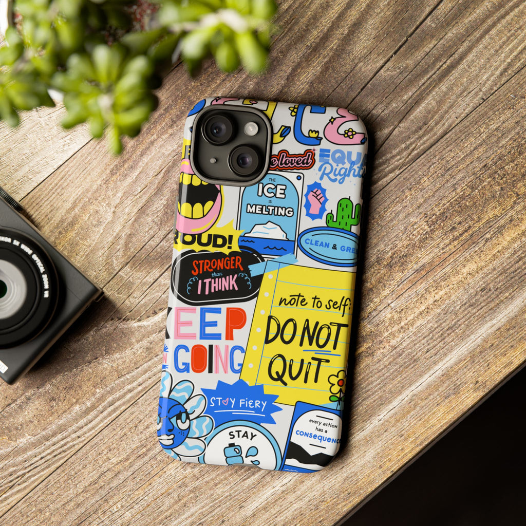 Optimist's Collage Phone Case — Colorful Positive Aesthetic