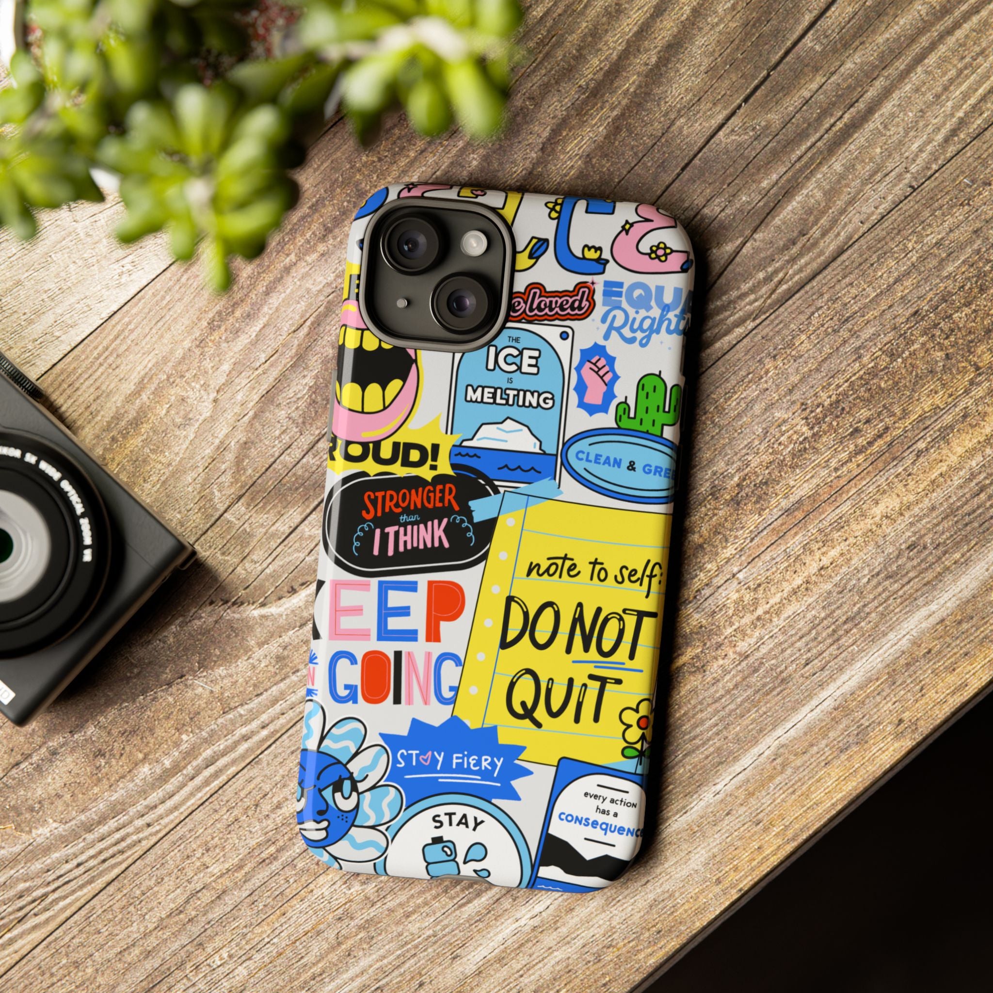 Optimist's Collage Phone Case — Colorful Positive Aesthetic