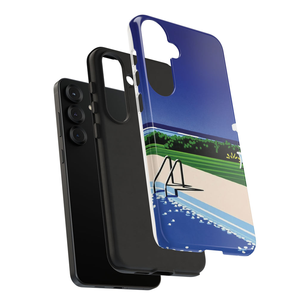 Poolside Phone Case — Bold Blue Summer Art Illustration