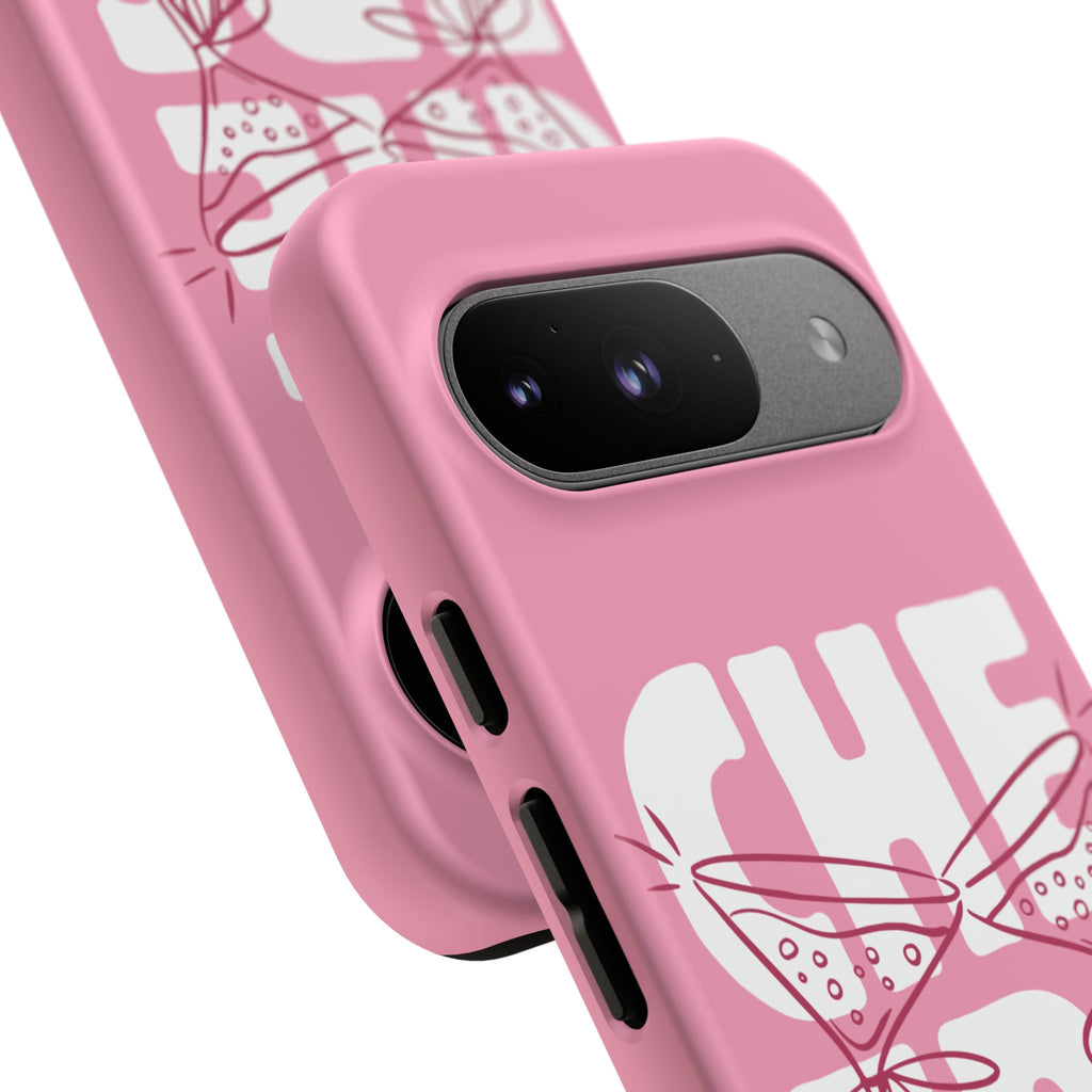Cheers Phone Case — Pink Martini Glasses Bold Bubblegum