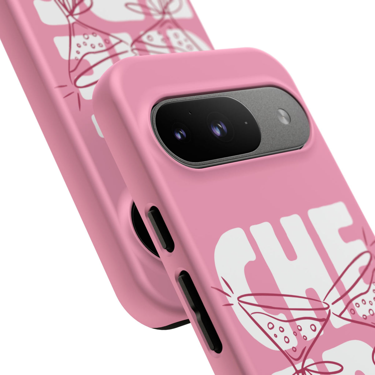 Cheers Phone Case — Pink Martini Glasses Bold Bubblegum