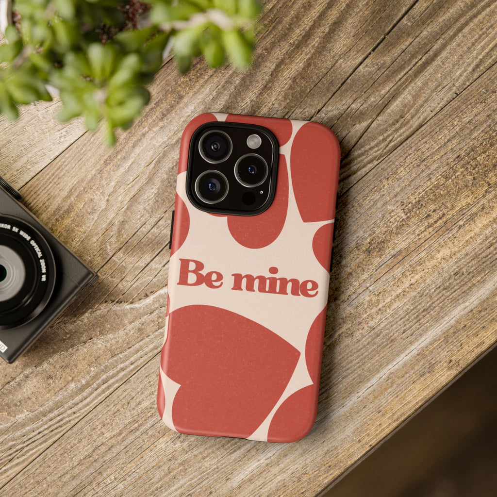 Be Mine Phone Case — Retro Hearts Terracotta Cream Romantic