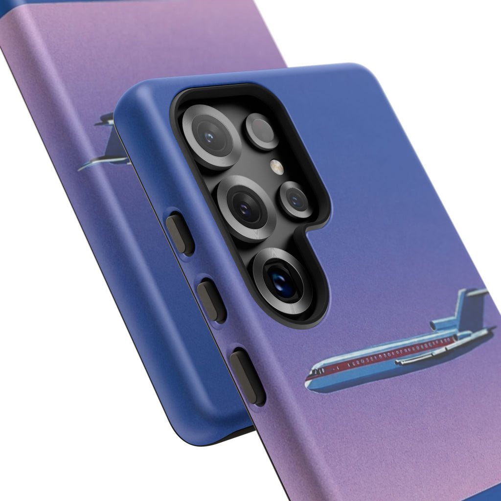 Retro Airplane Phone Case — Purple Night City Vintage Art