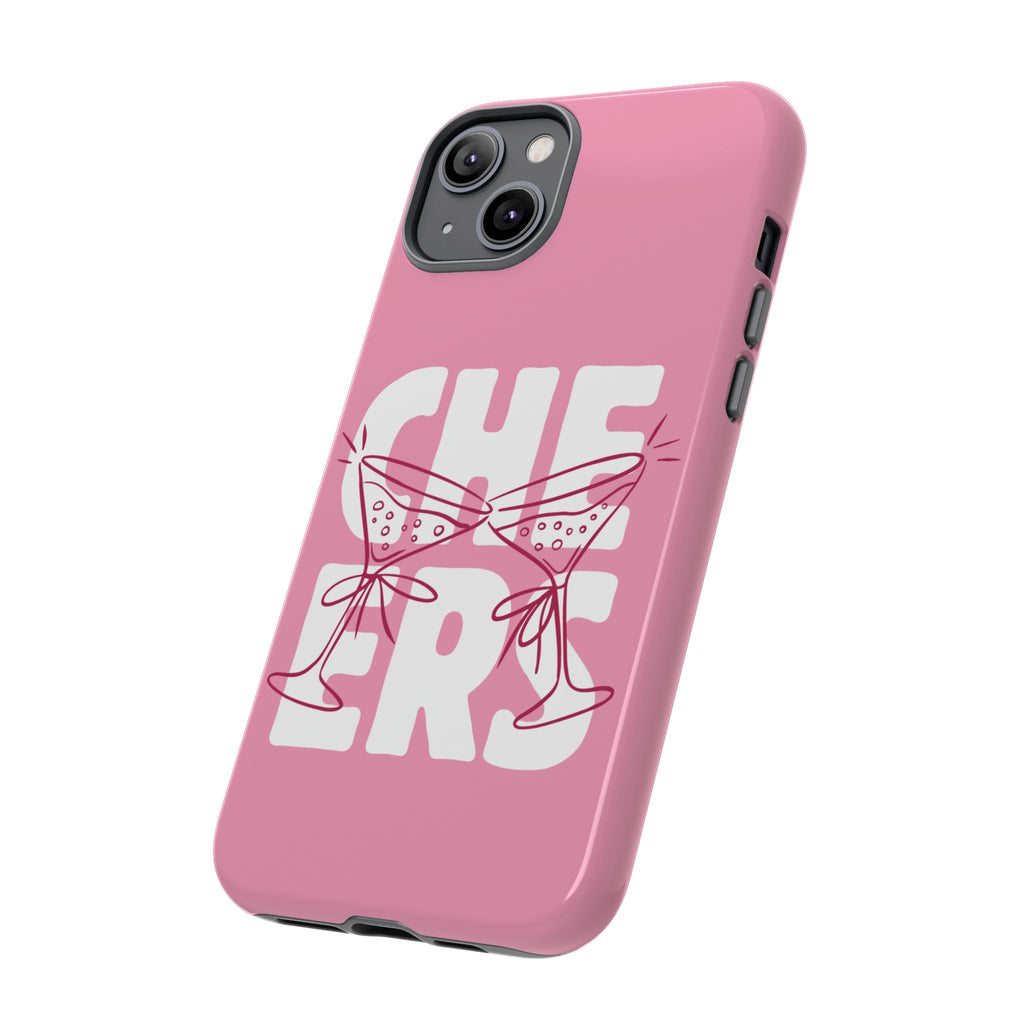 Cheers Phone Case — Pink Martini Glasses Bold Bubblegum
