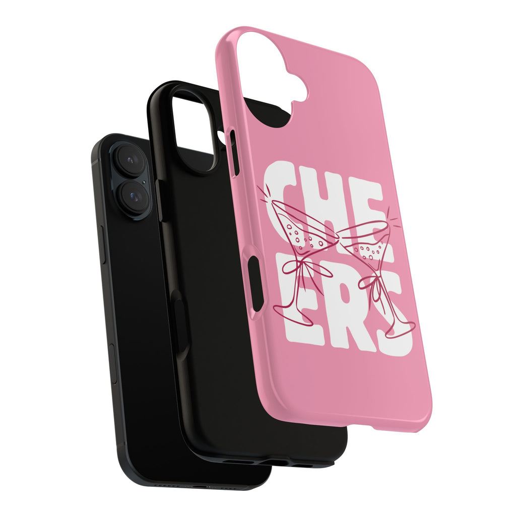 Cheers Phone Case — Pink Martini Glasses Bold Bubblegum