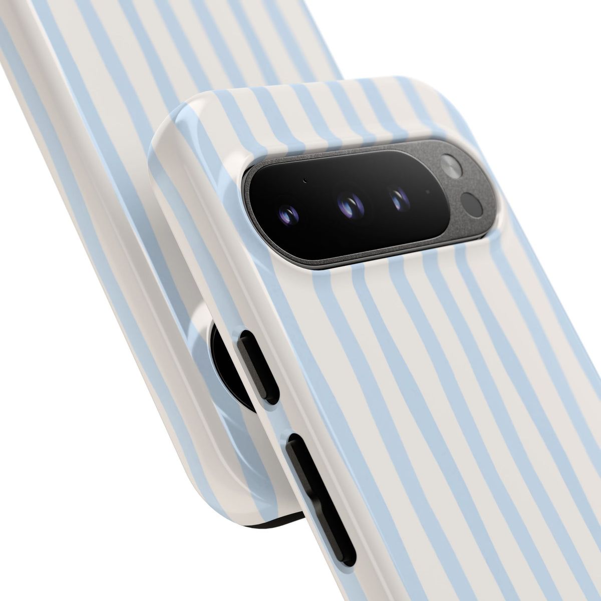 Baby Blue Stripe Phone Case — Soft Wavy Lines Cream Aesthetic