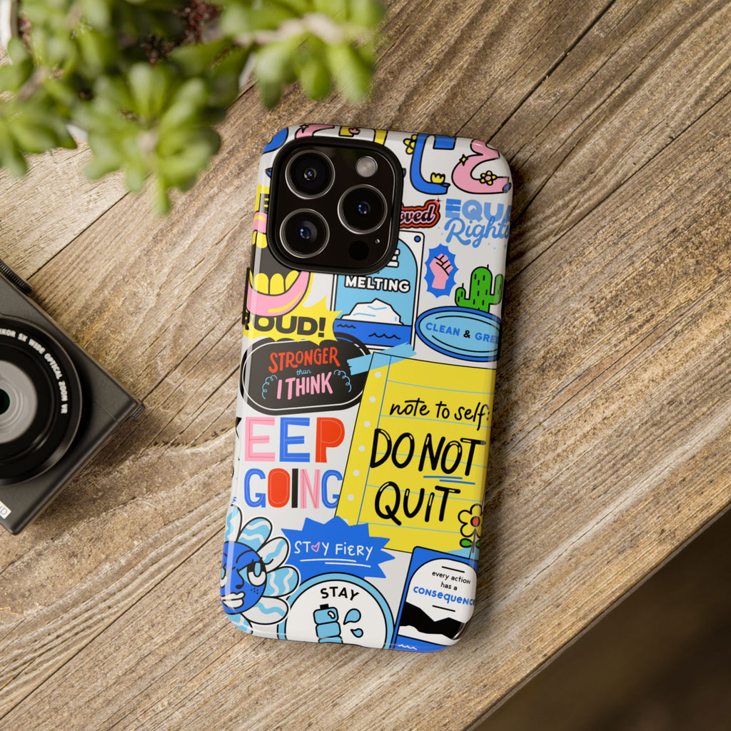 Optimist's Collage Phone Case — Colorful Positive Aesthetic