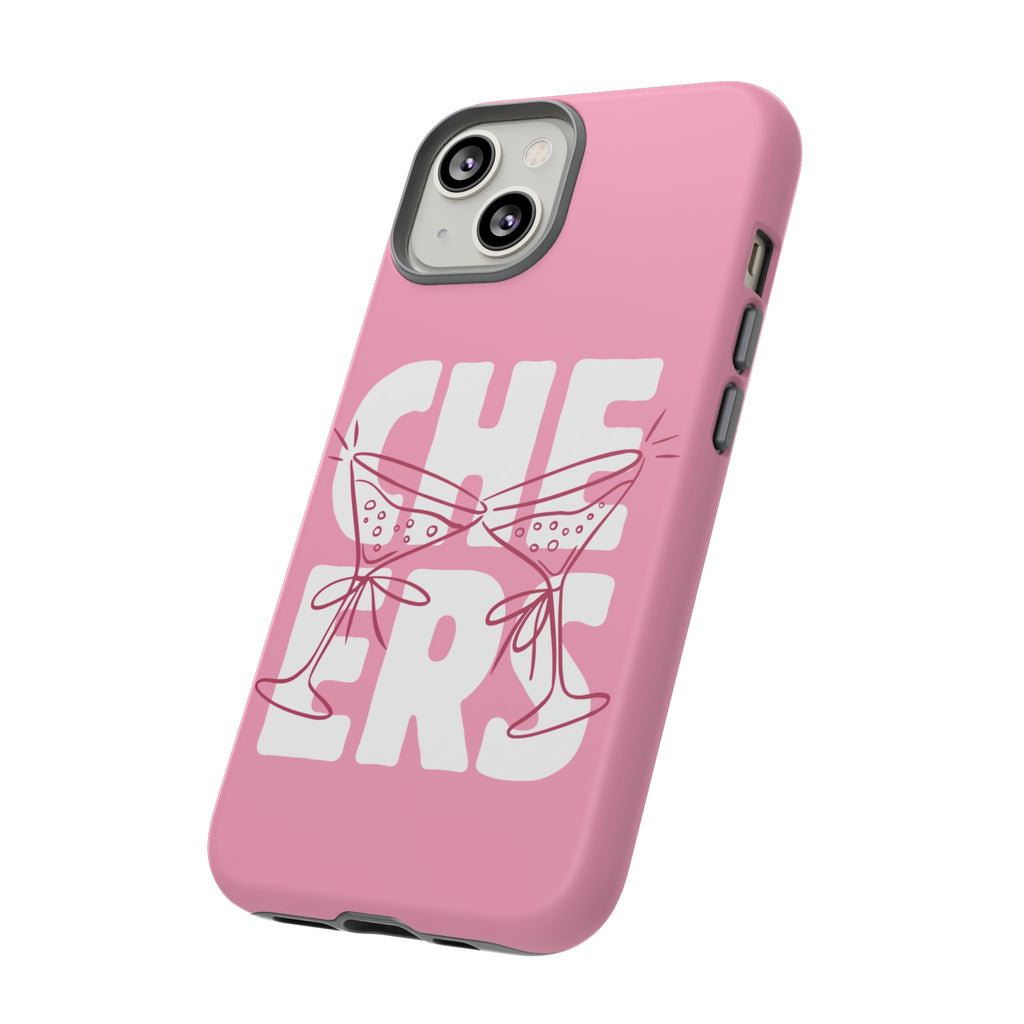 Cheers Phone Case — Pink Martini Glasses Bold Bubblegum