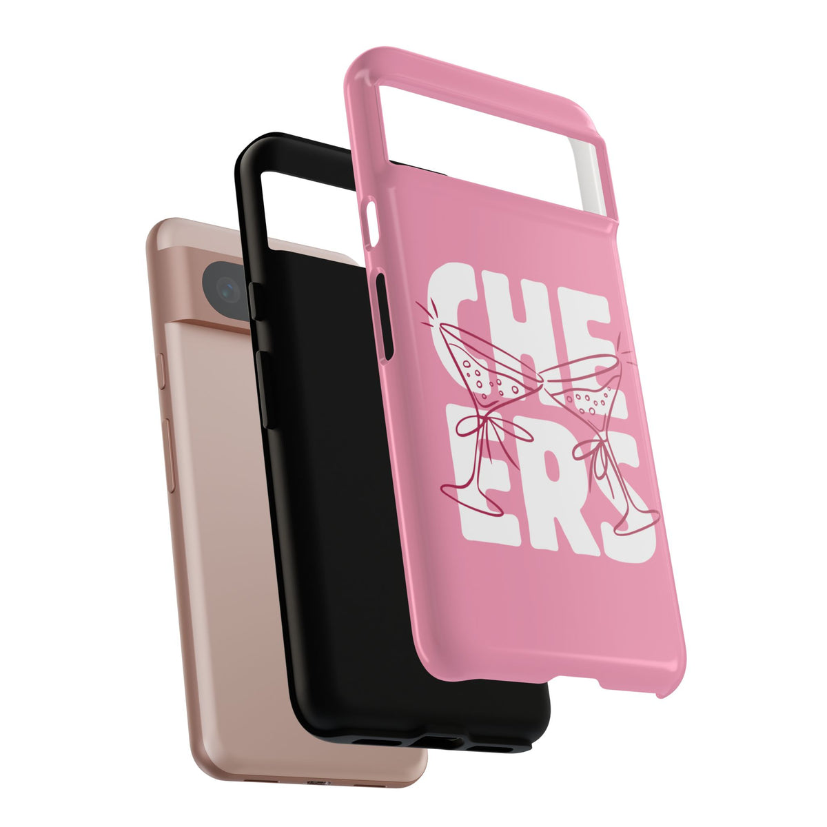 Cheers Phone Case — Pink Martini Glasses Bold Bubblegum