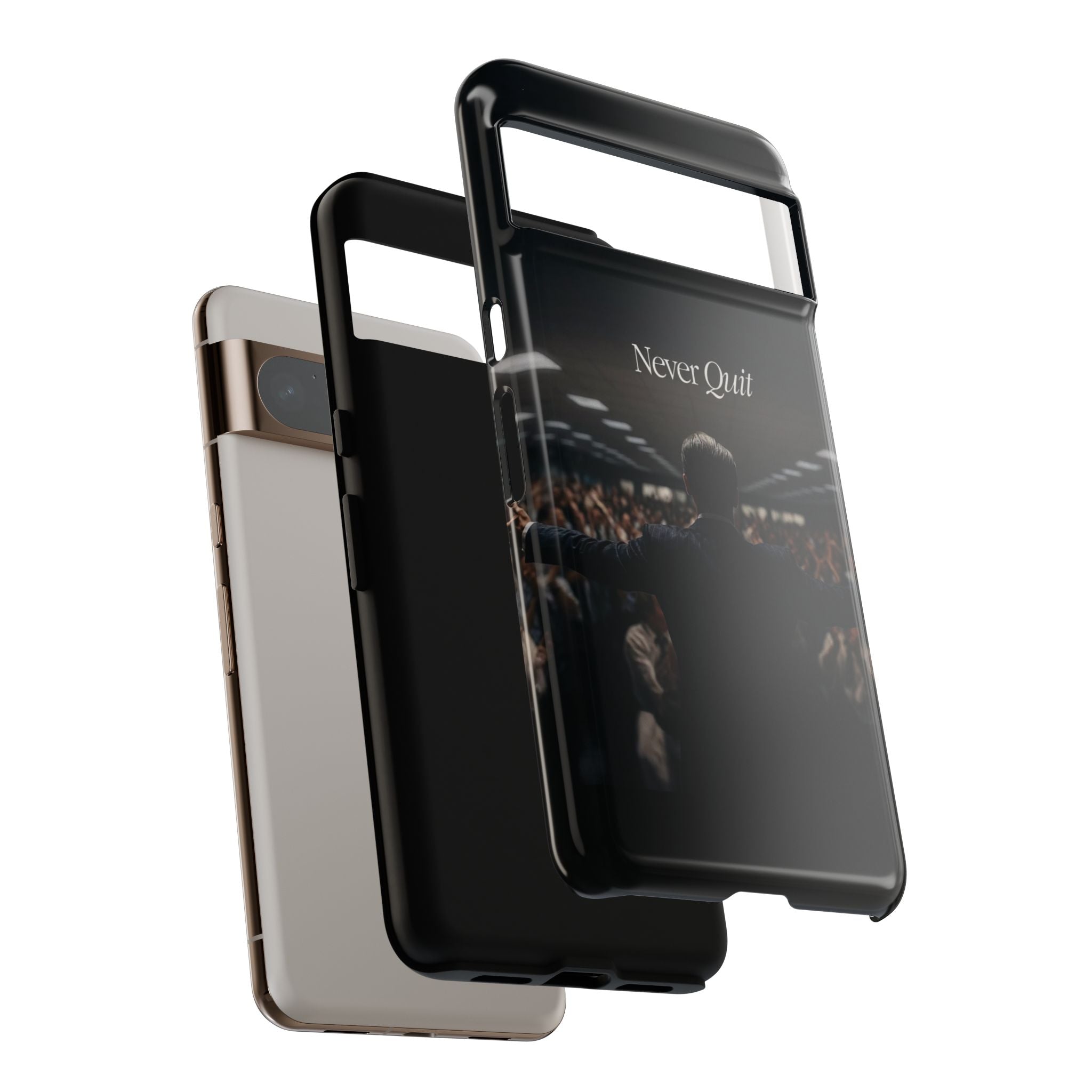Never Quit Phone Case — Leader Crowd Dark Inspirational
