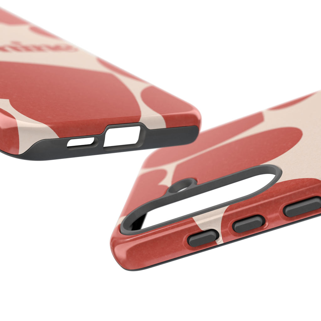 Be Mine Phone Case — Retro Hearts Terracotta Cream Romantic