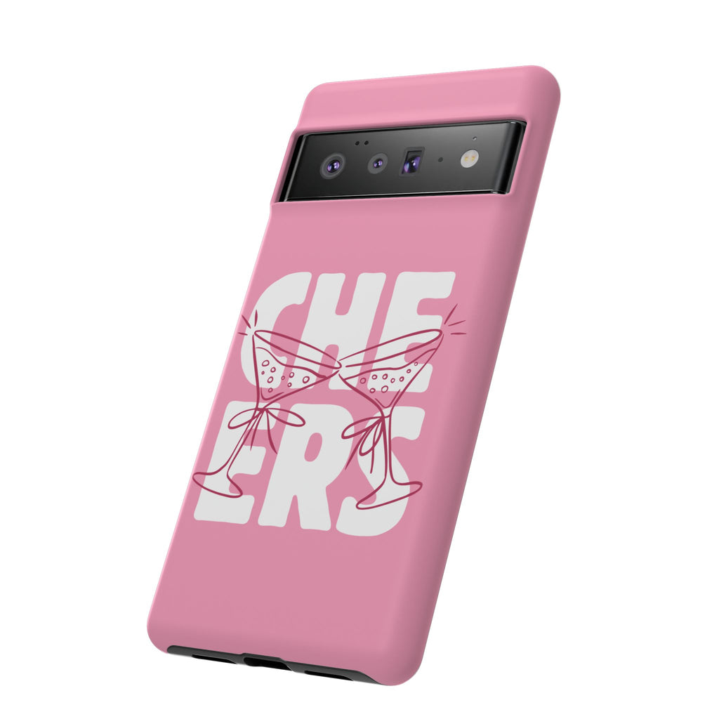 Cheers Phone Case — Pink Martini Glasses Bold Bubblegum