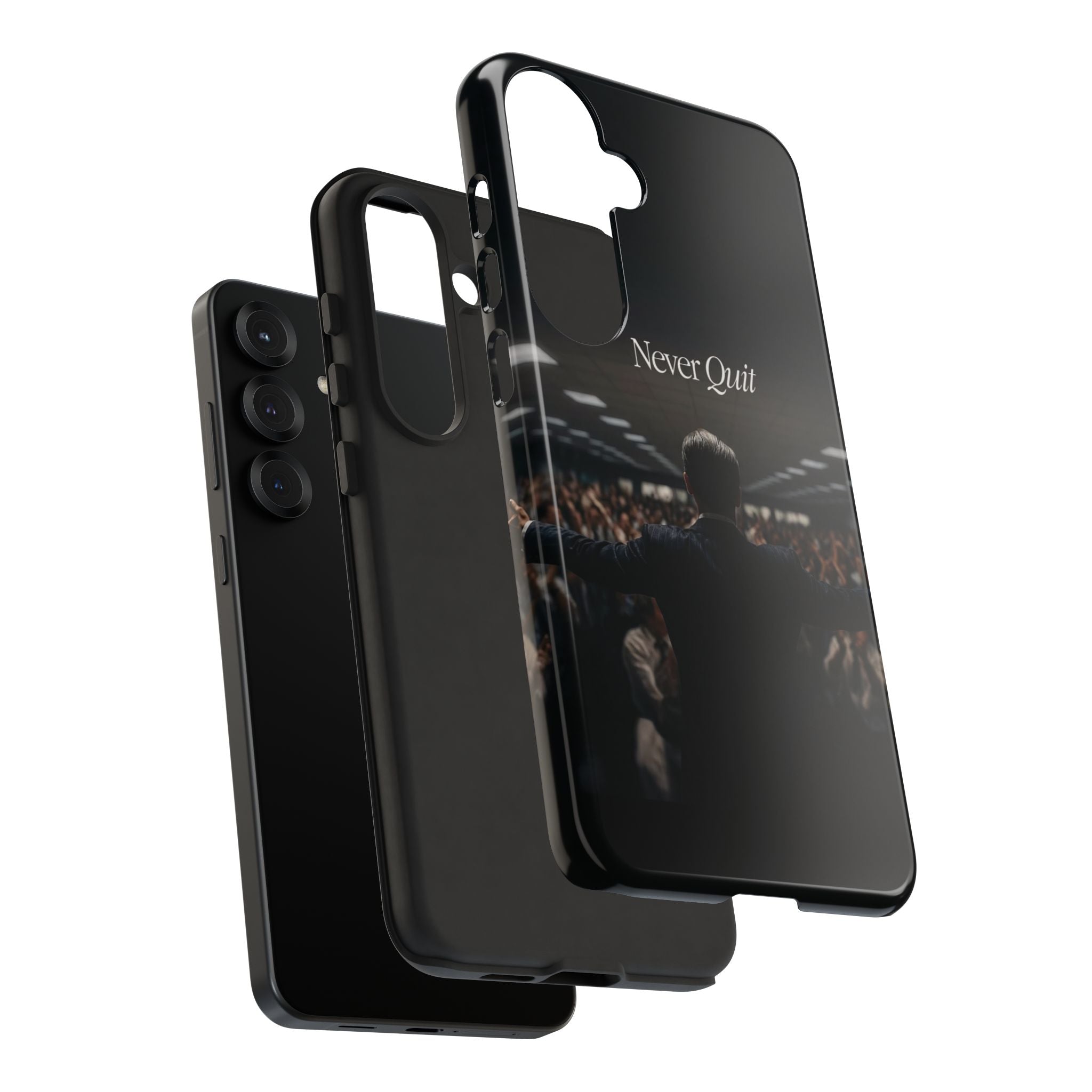 Never Quit Phone Case — Leader Crowd Dark Inspirational