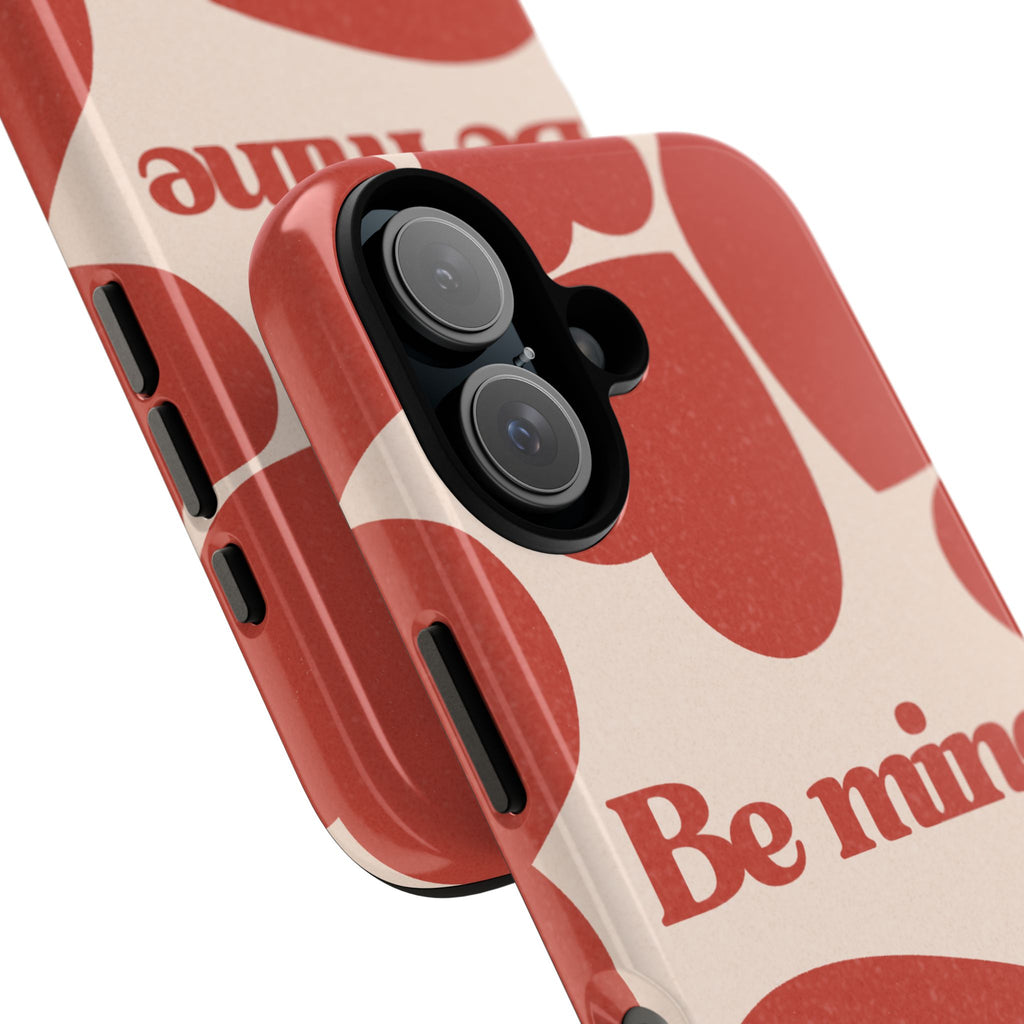 Be Mine Phone Case — Retro Hearts Terracotta Cream Romantic