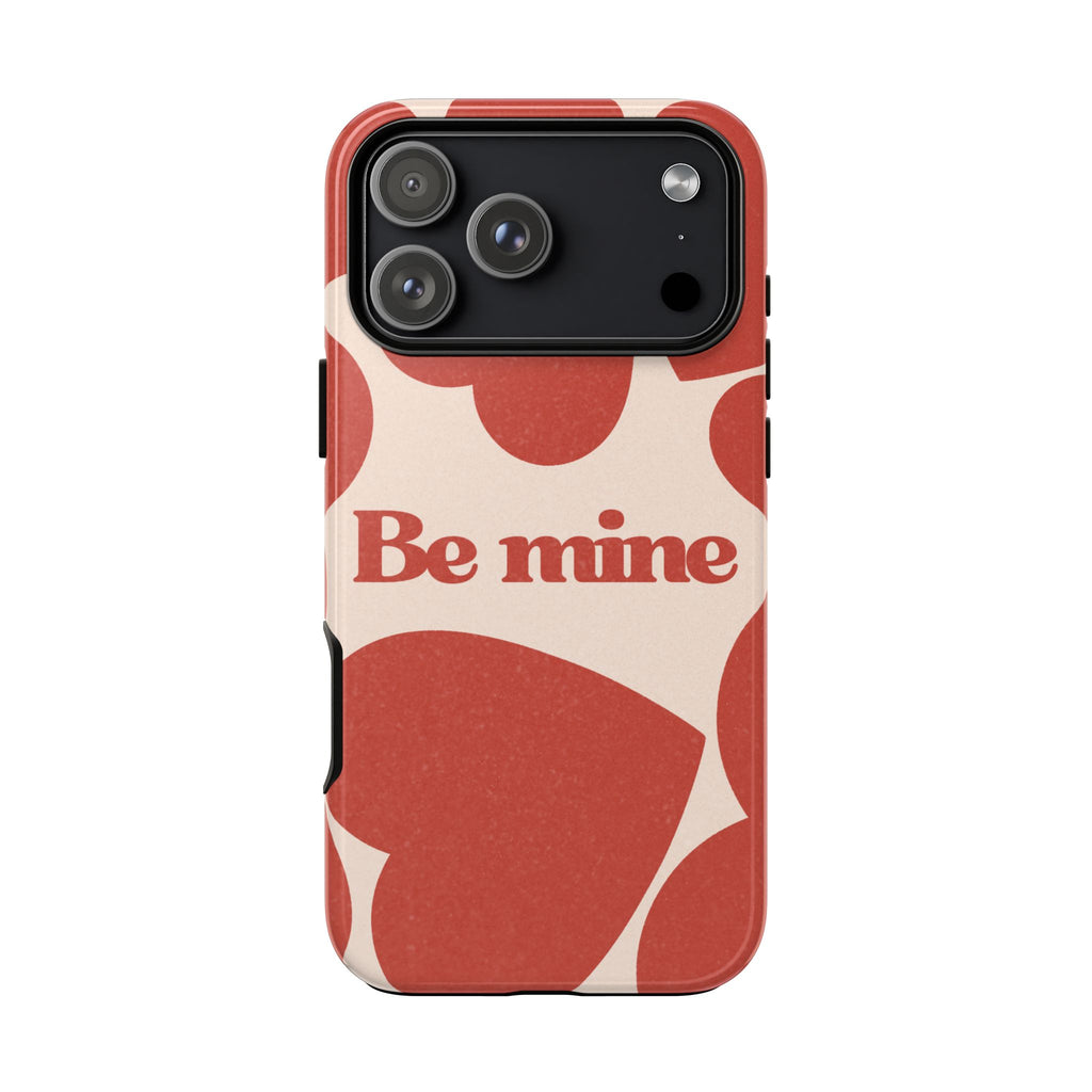 Be Mine Phone Case — Retro Hearts Terracotta Cream Romantic