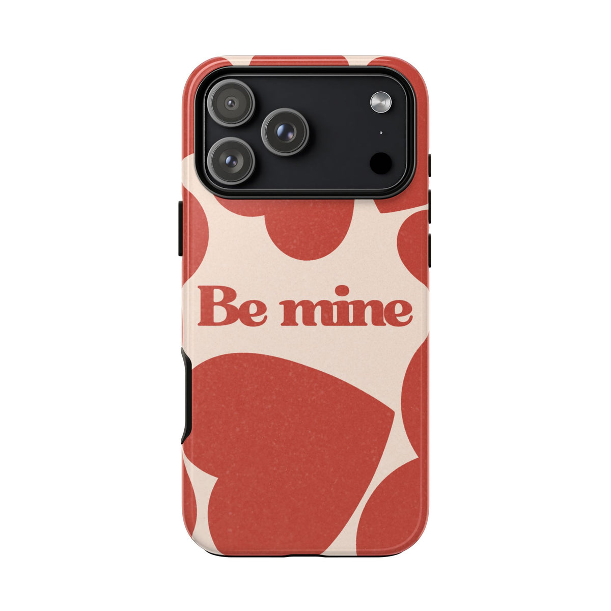 Be Mine Phone Case — Retro Hearts Terracotta Cream Romantic