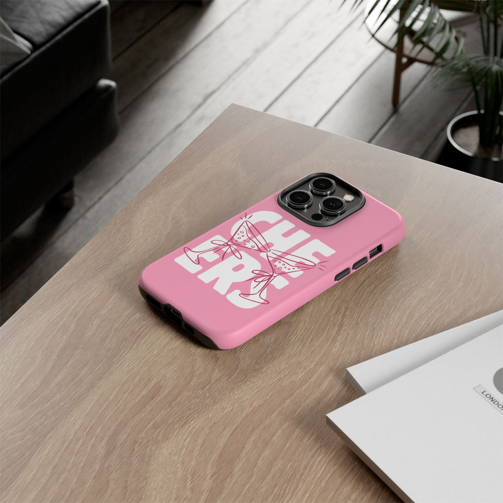 Cheers Phone Case — Pink Martini Glasses Bold Bubblegum
