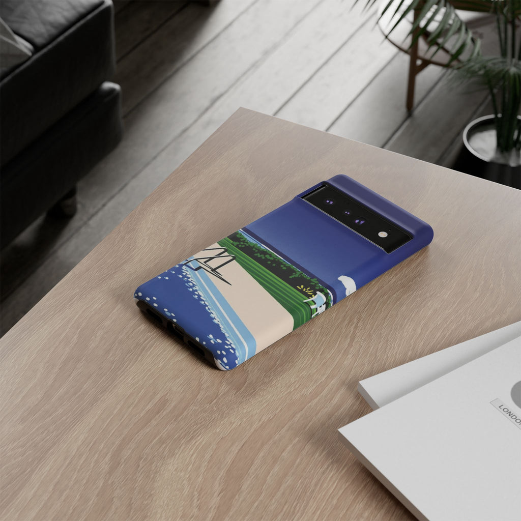 Poolside Phone Case — Bold Blue Summer Art Illustration