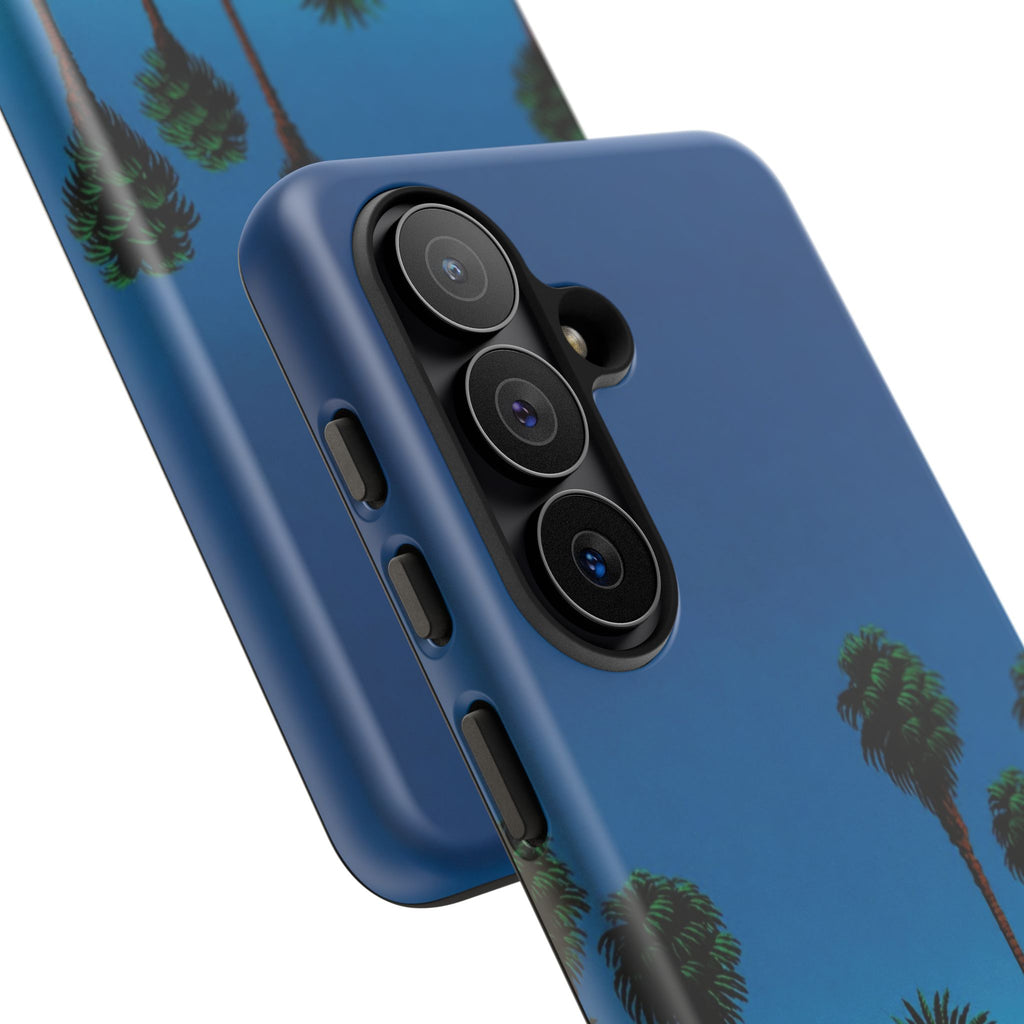 Beach House Phone Case — Pastel Palm Trees Cobalt Blue Sky