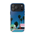 Beach House Phone Case — Pastel Palm Trees Cobalt Blue Sky