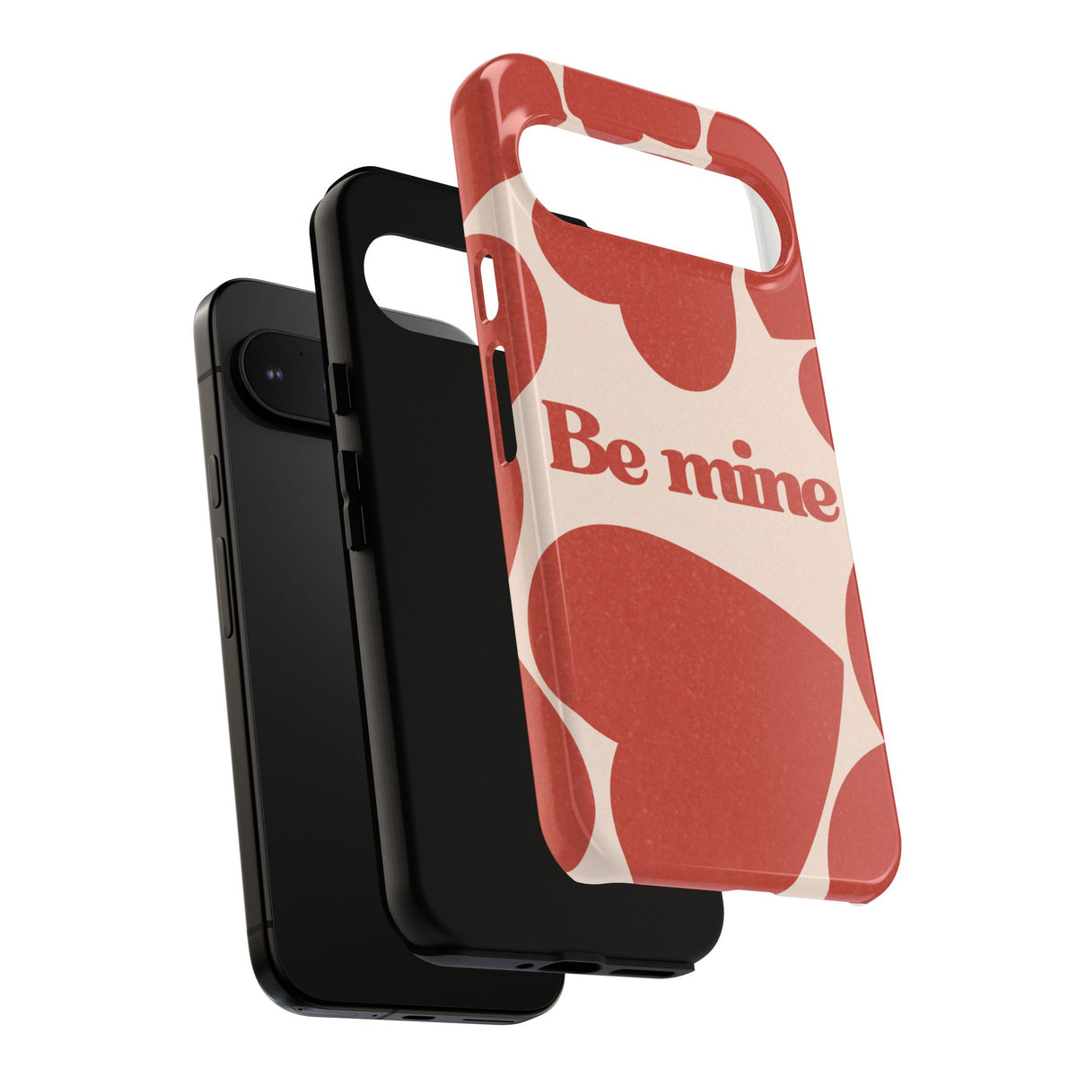 Be Mine Phone Case — Retro Hearts Terracotta Cream Romantic