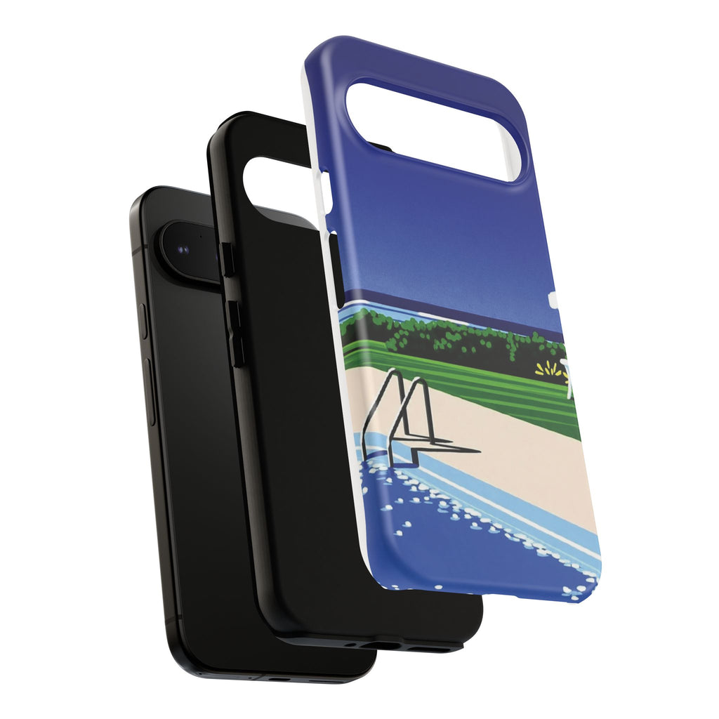 Poolside Phone Case — Bold Blue Summer Art Illustration
