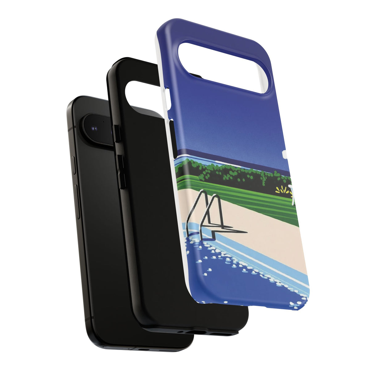Poolside Phone Case — Bold Blue Summer Art Illustration
