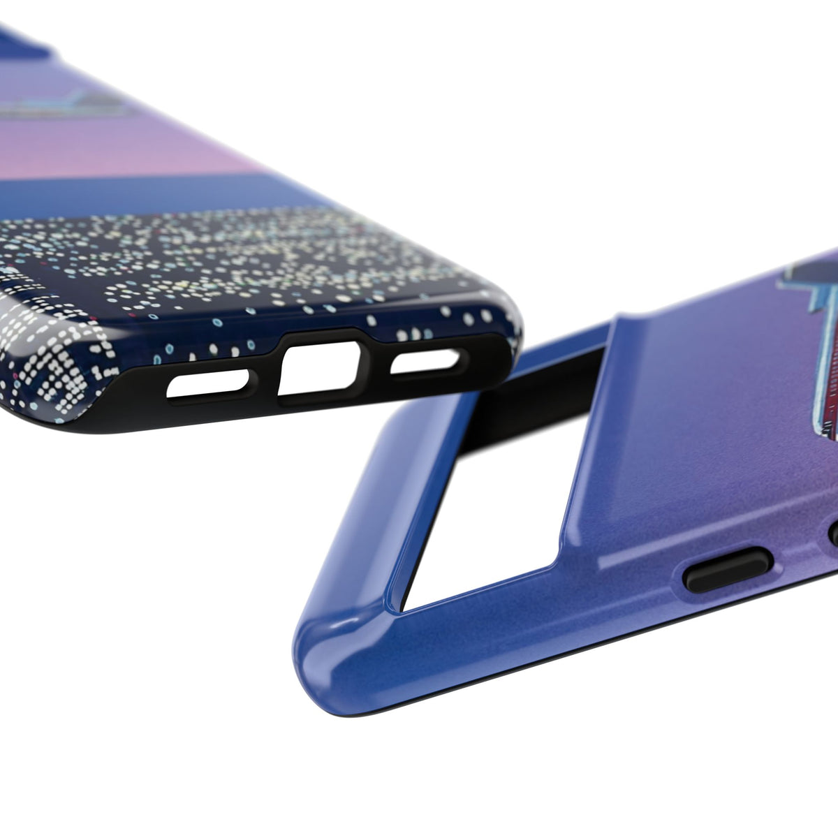 Retro Airplane Phone Case — Purple Night City Vintage Art