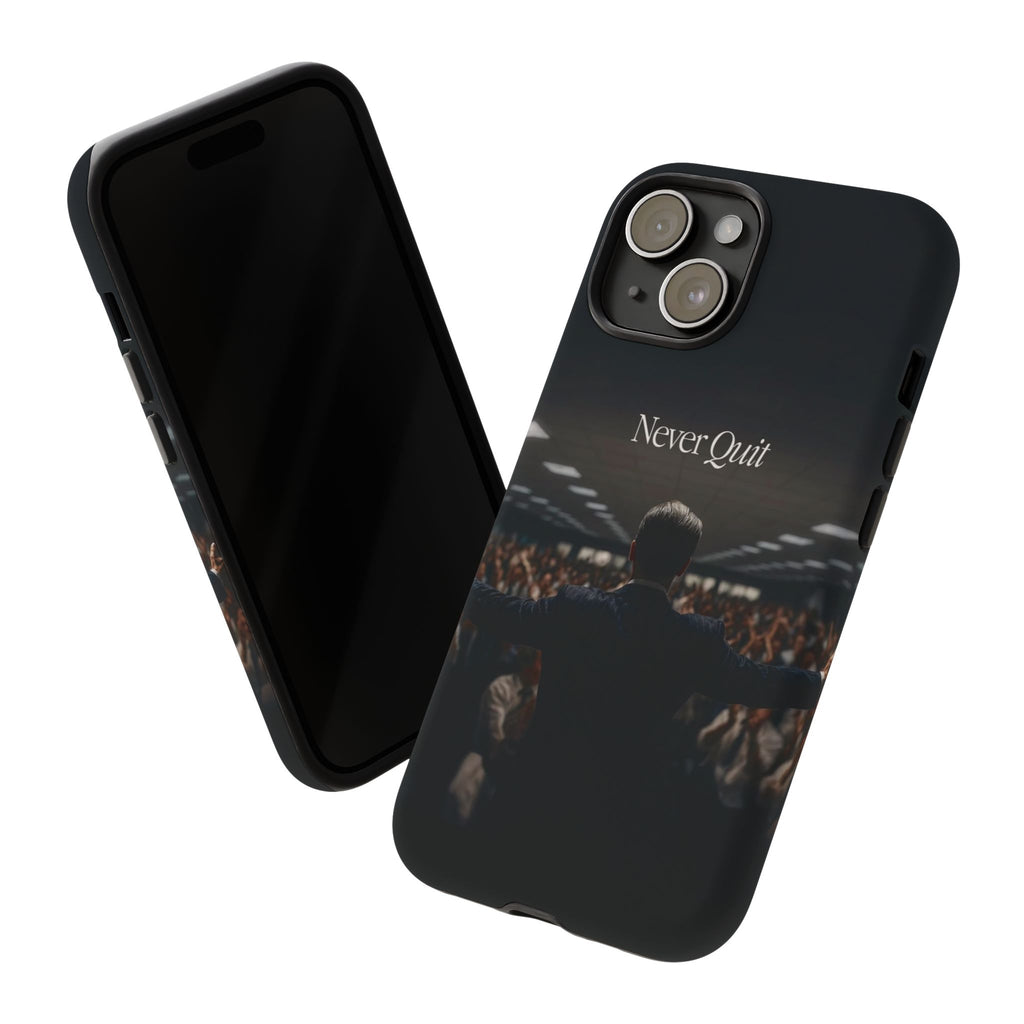 Never Quit Phone Case — Leader Crowd Dark Inspirational