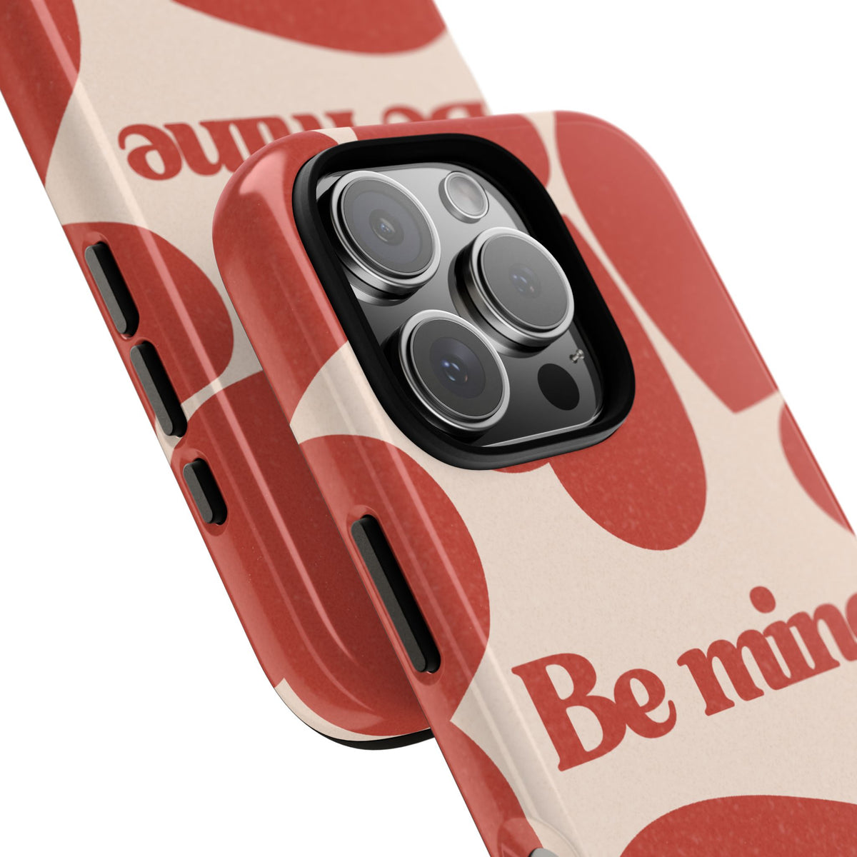 Be Mine Phone Case — Retro Hearts Terracotta Cream Romantic